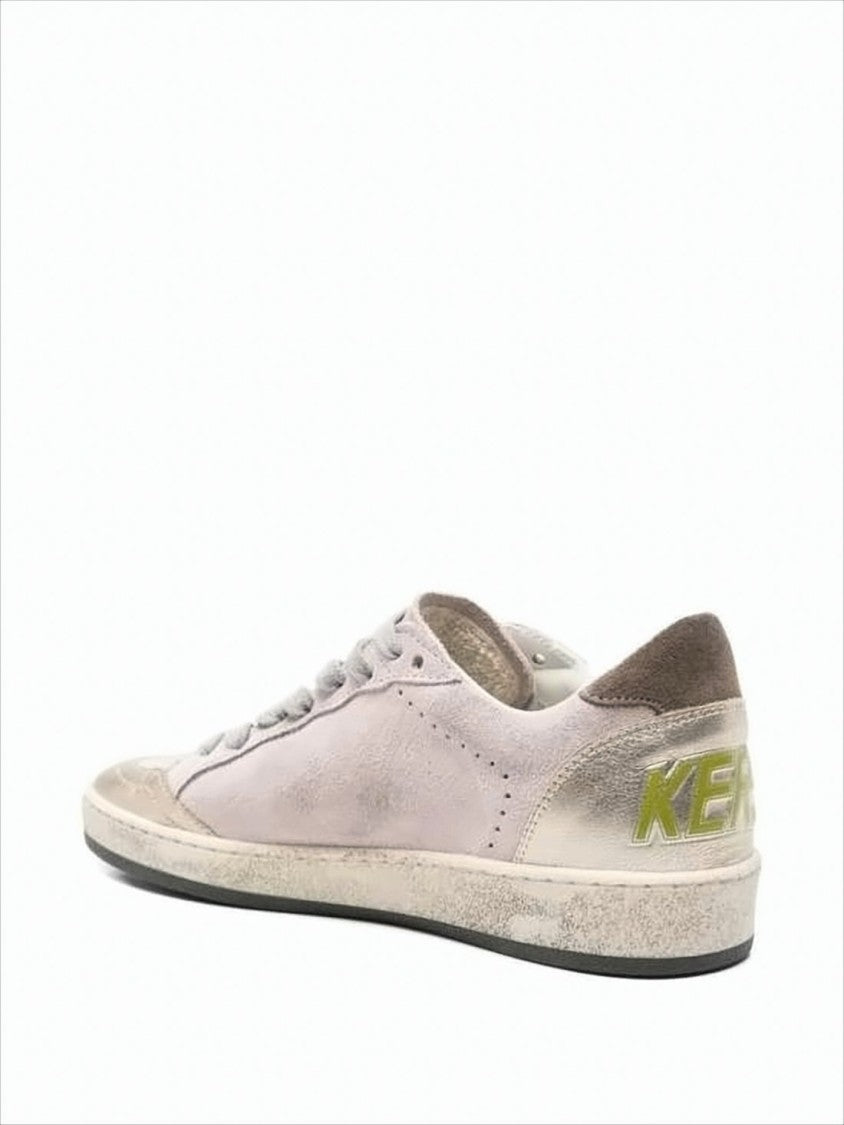 Golden Goose Distressed Suede Low-Top Sneakers With Star Emblem