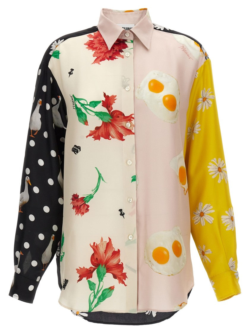 Moschino Patchwork Print Silk Shirt