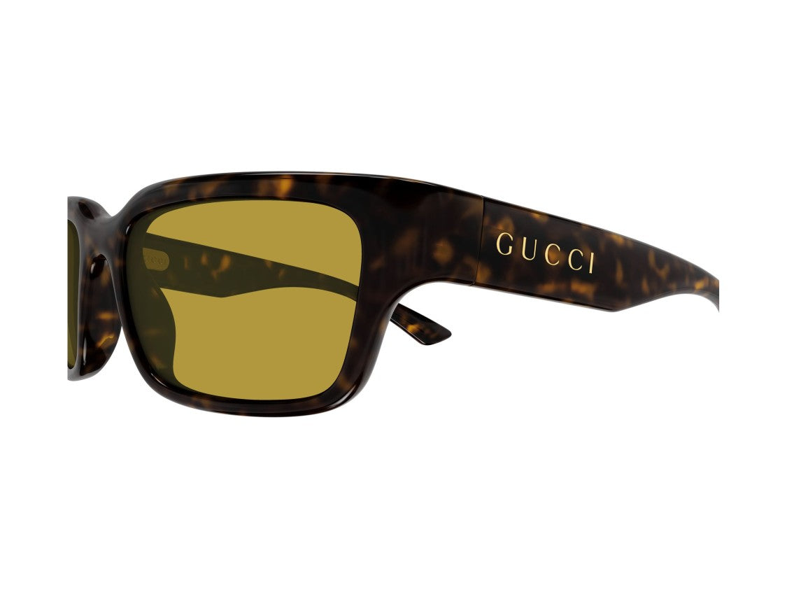 Gucci Gg2240s Amber Lens Oversized Tortoiseshell Square Sunglasses