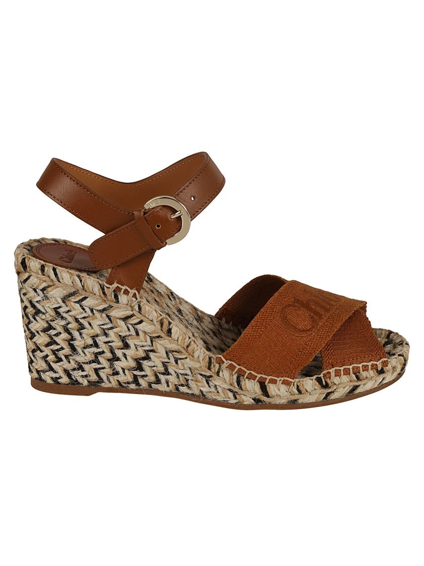 Chloé Wedge Sandals With Woven Jute Sole