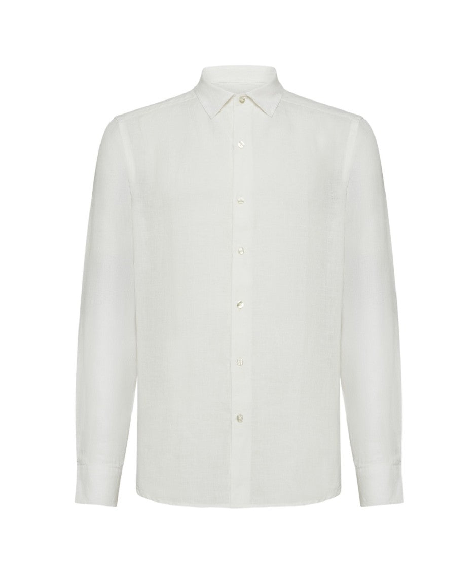 Peuterey Garment-Dyed Linen Slim-Fit Shirt With Italian Collar