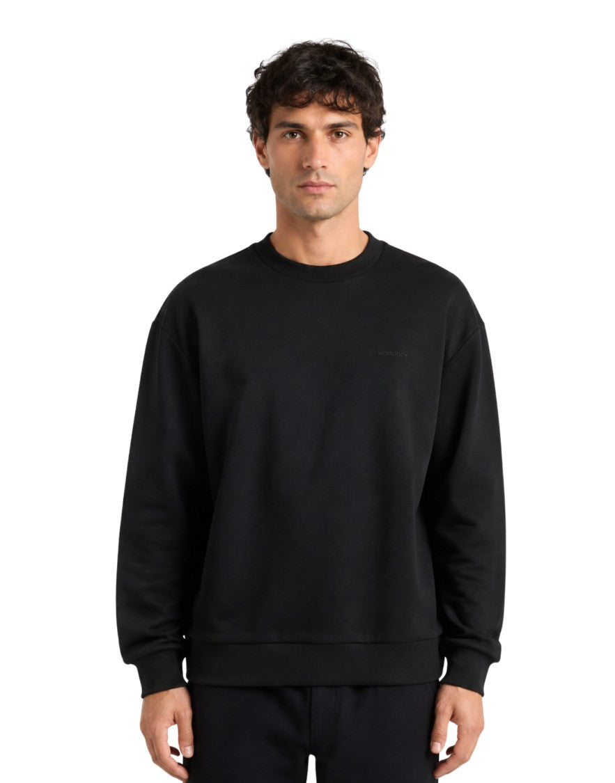 Woolrich Black Interlock Logo Crewneck Sweatshirt