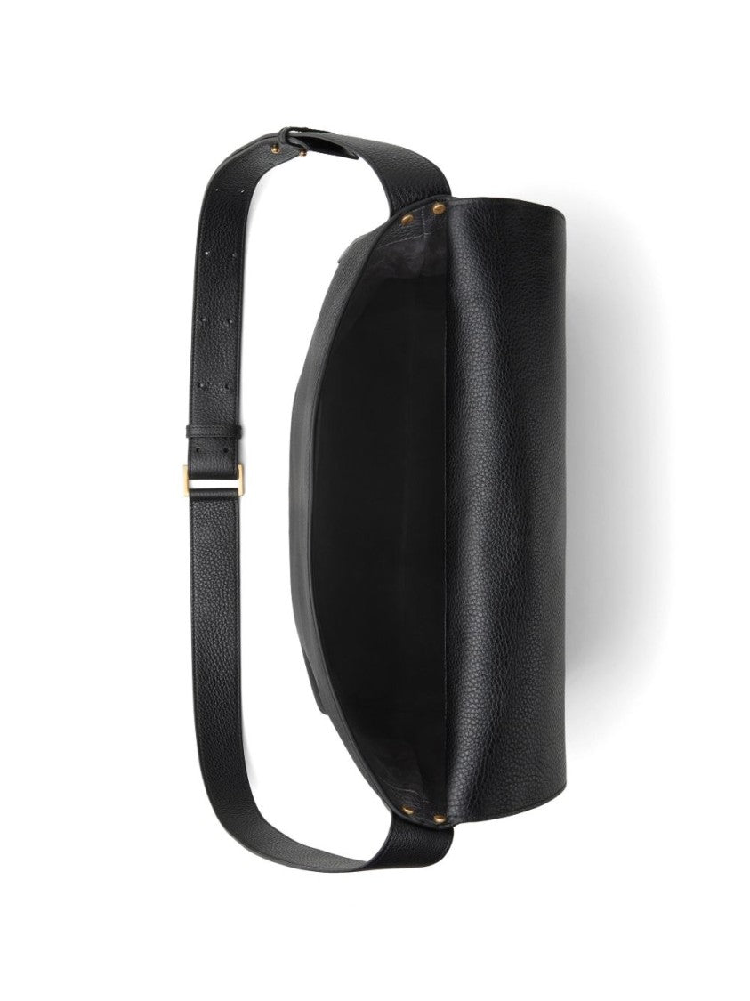 Versace Black Structured Rectangular Silk Nylon Shoulder Bag
