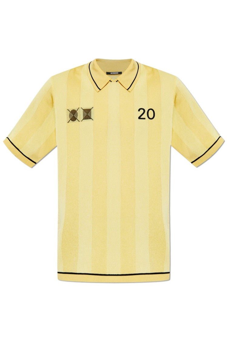 Jacquemus Short-Sleeved Polo Shirt In Soft Yellow