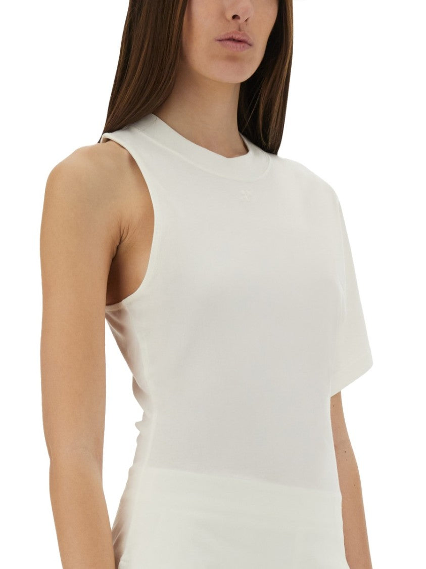 Courrèges One-Shoulder T-Shirt In Soft Cotton