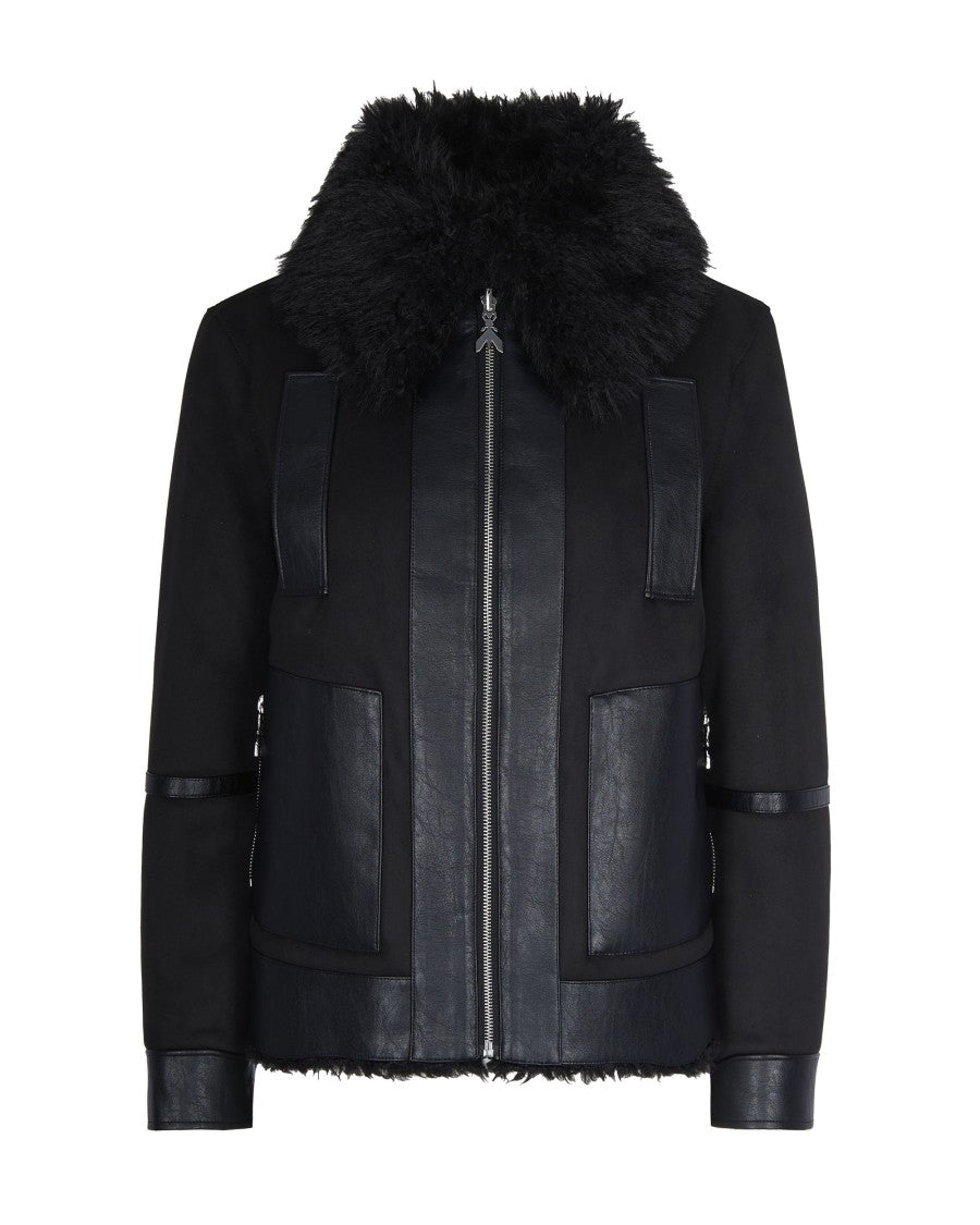 Patrizia Pepe Reversible Short Fluffy Jacket In Deep Green