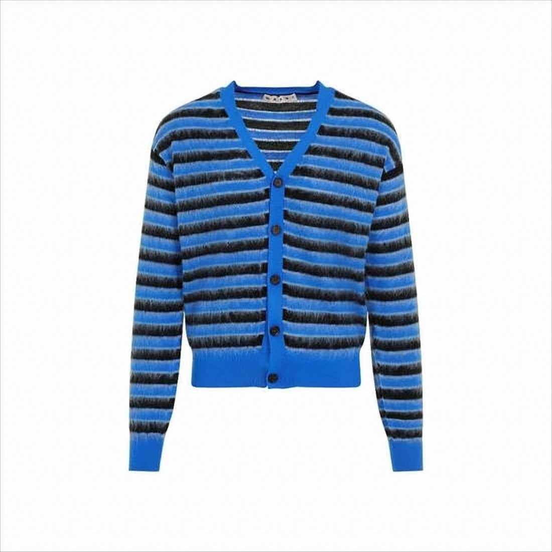 Marni Striped Knit Cardigan With V-Neckline And Ribbed Cuffs