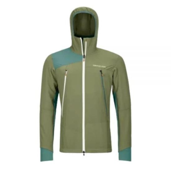 Ortovox Fitted Green Hooded Jacket With Contrasting Panels