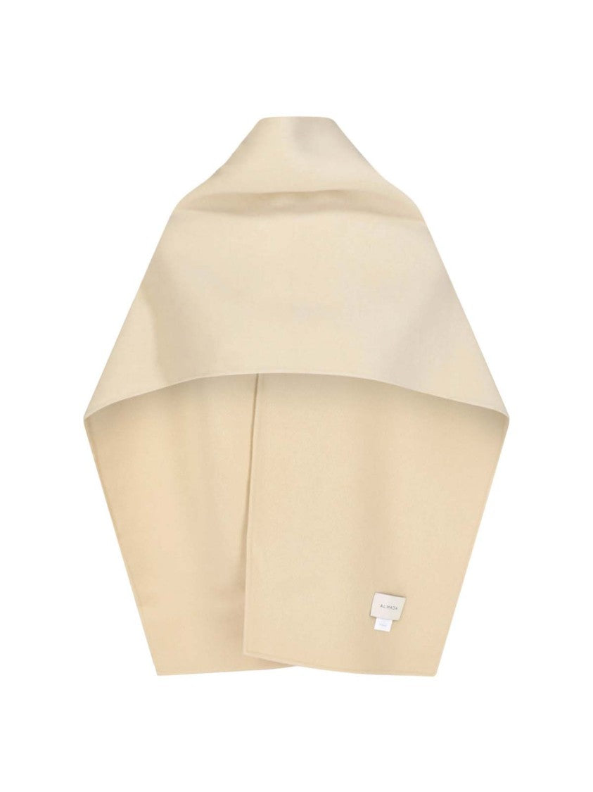 Almada Cream Micha Double-Layered Wool Cashmere Scarf