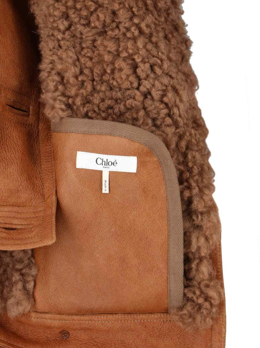 Chloé Cropped Leather Jacket – Brown