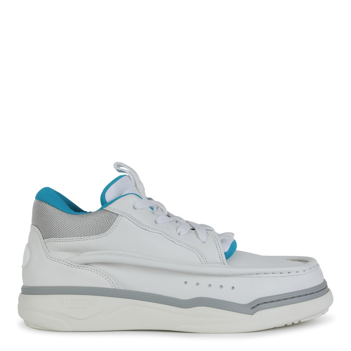 Valentino Garavani White Cotton Leather Sole Sneakers