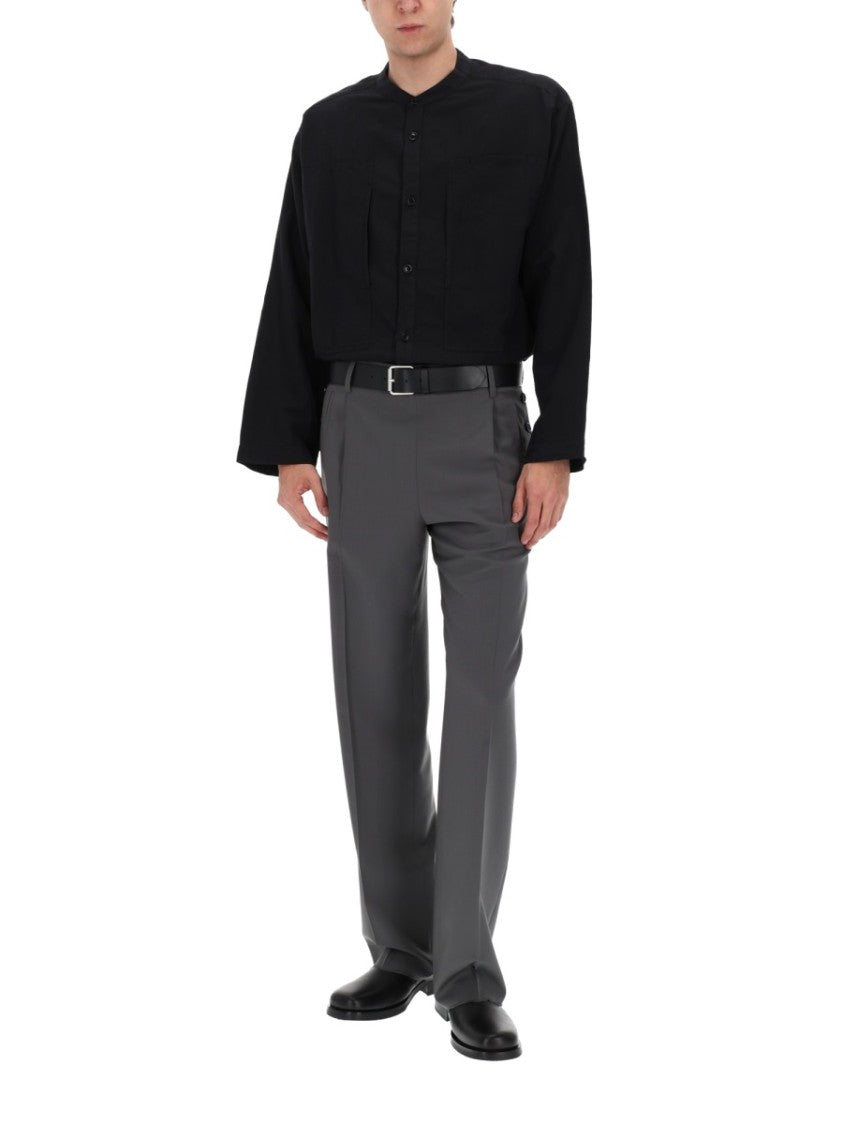 Ymc Neutrals Hawkeye Boxy Mandarin Collar Cotton-Linen Shirt