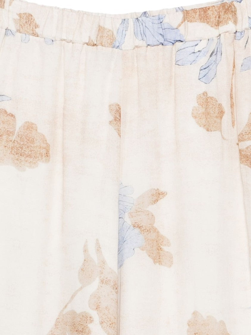 Seventy Sergio Tegon Floral Print Wide-Leg Pants