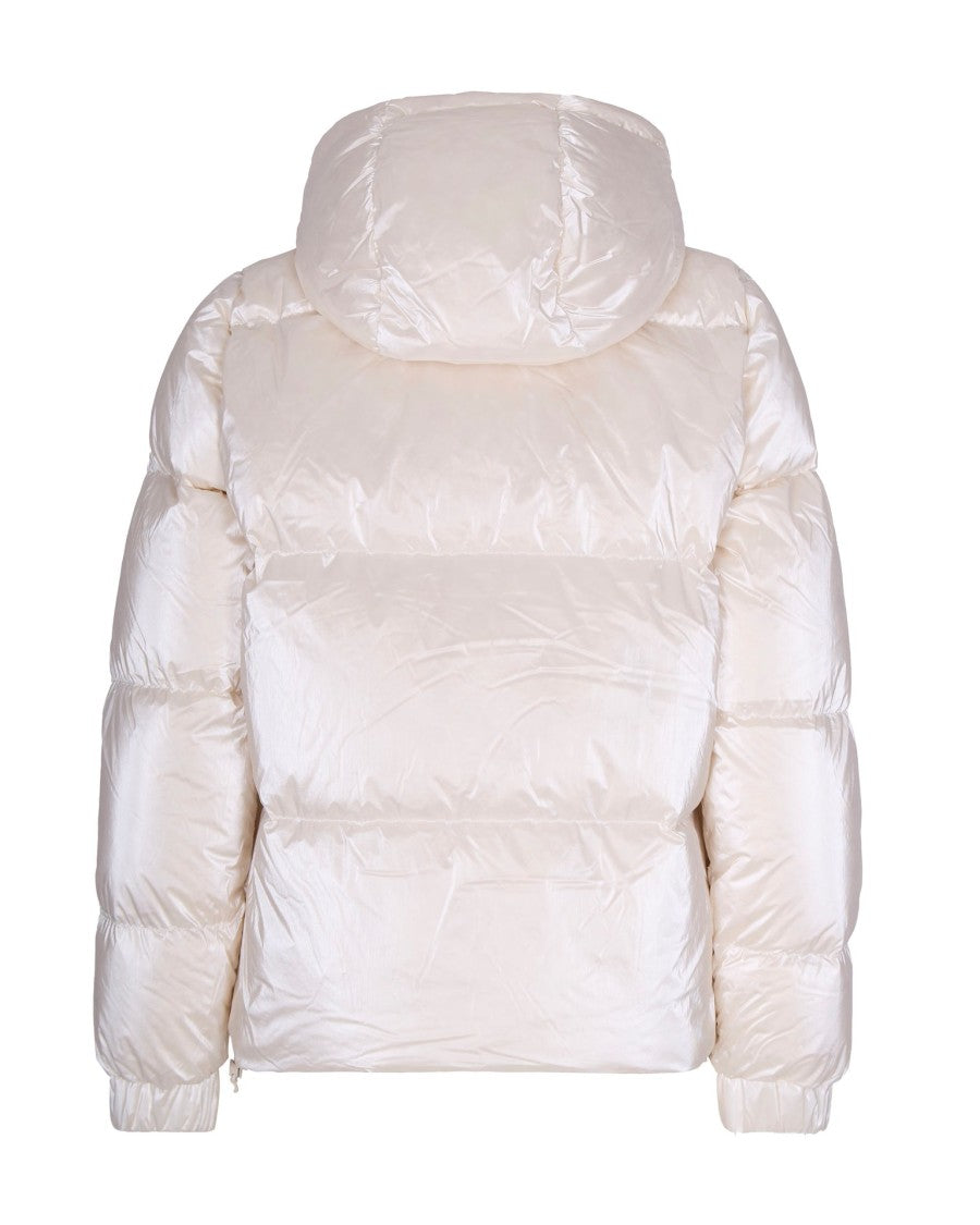 K-Way Quilted Down Jacket With Pearlescent Finish And Hood
