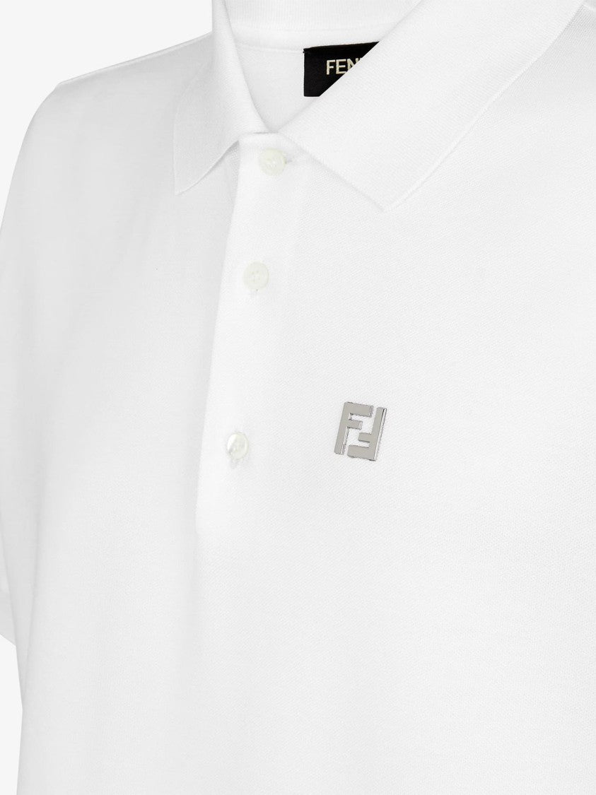 Fendi Slim-Fit Black Classic Collar Logo Polo