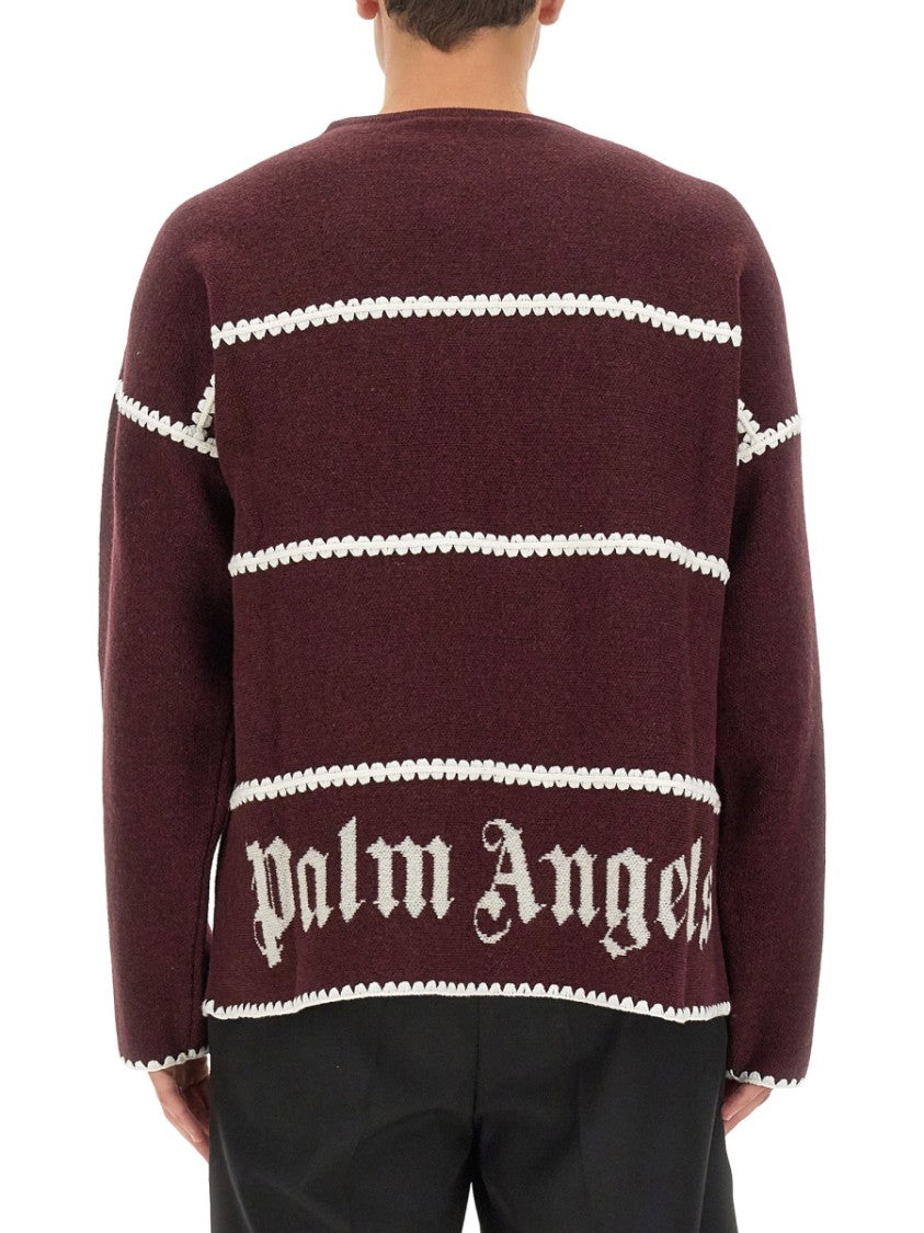 Palm Angels Monogram Striped Sweater