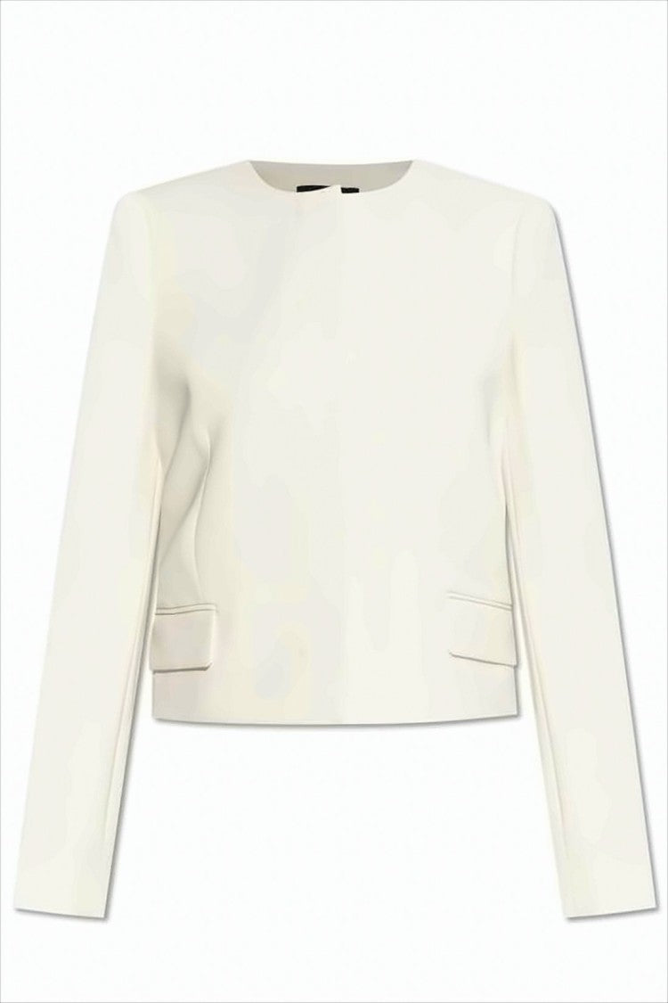 Theory Cropped Minimalist Jacket With Concealed Fastening
