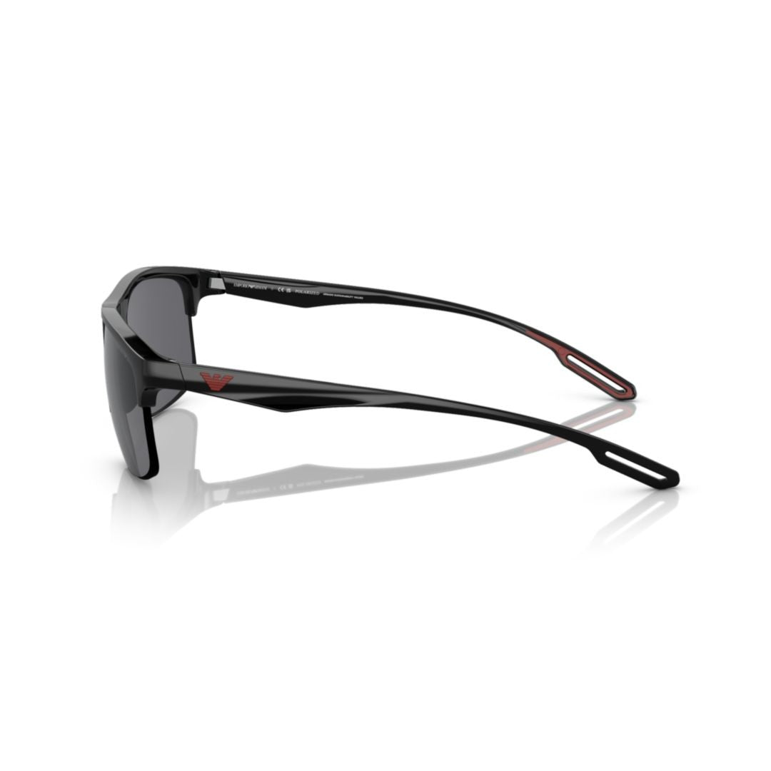 Emporio Armani 4188U Sole Rectangular Propionate Sunglasses With Red Accents