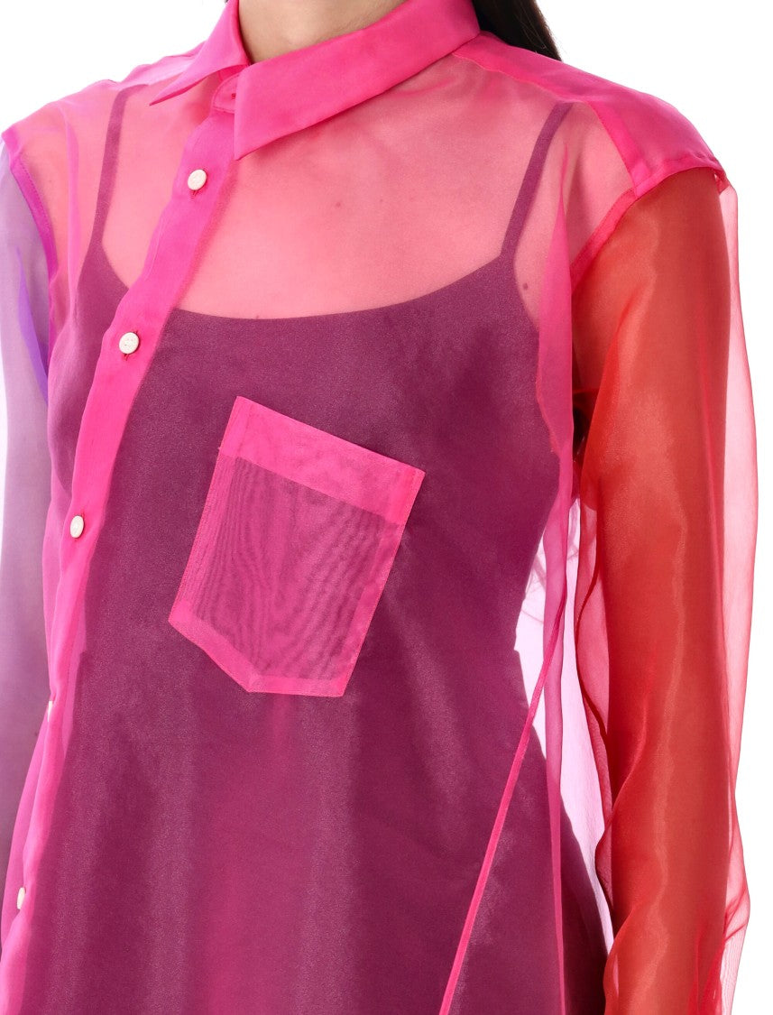 Comme Des Garçons Color Block Organza Shirt