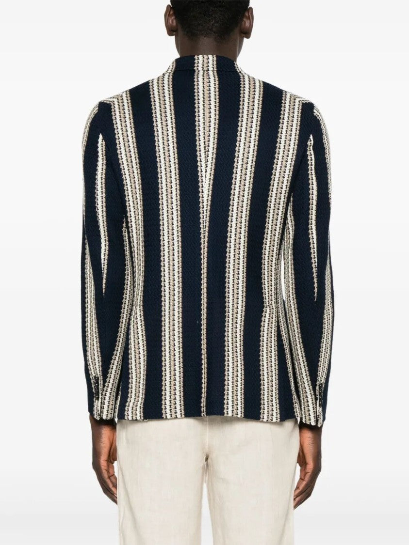 Tagliatore Double-Breasted Striped Jacket With Tailored Fit