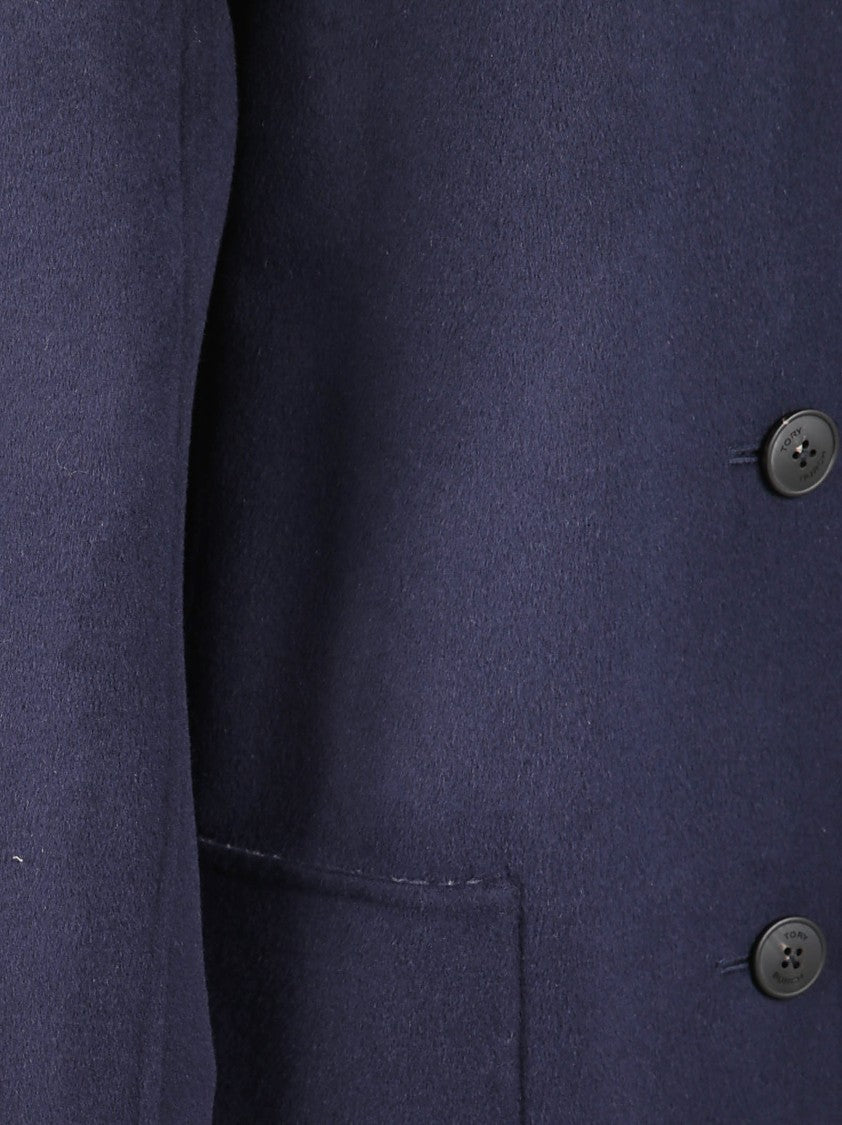 Tory Burch Reversible Double-Faced Wool Coat With Monogram Motif