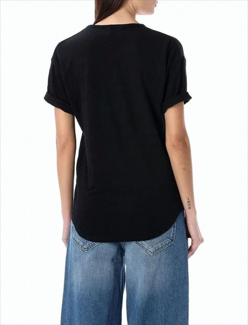 Isabel Marant Distressed Graphic Black T-Shirt