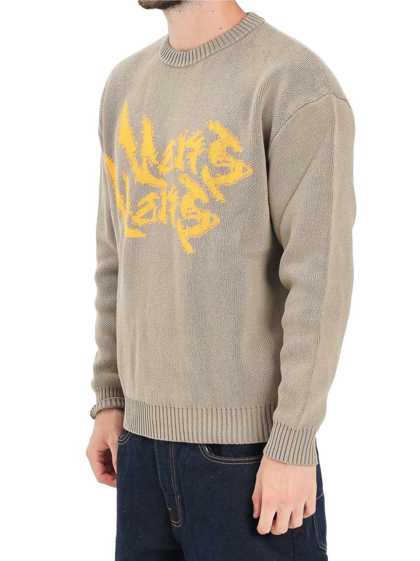Vans Beige Graphic Print Cotton Crewneck Sweater