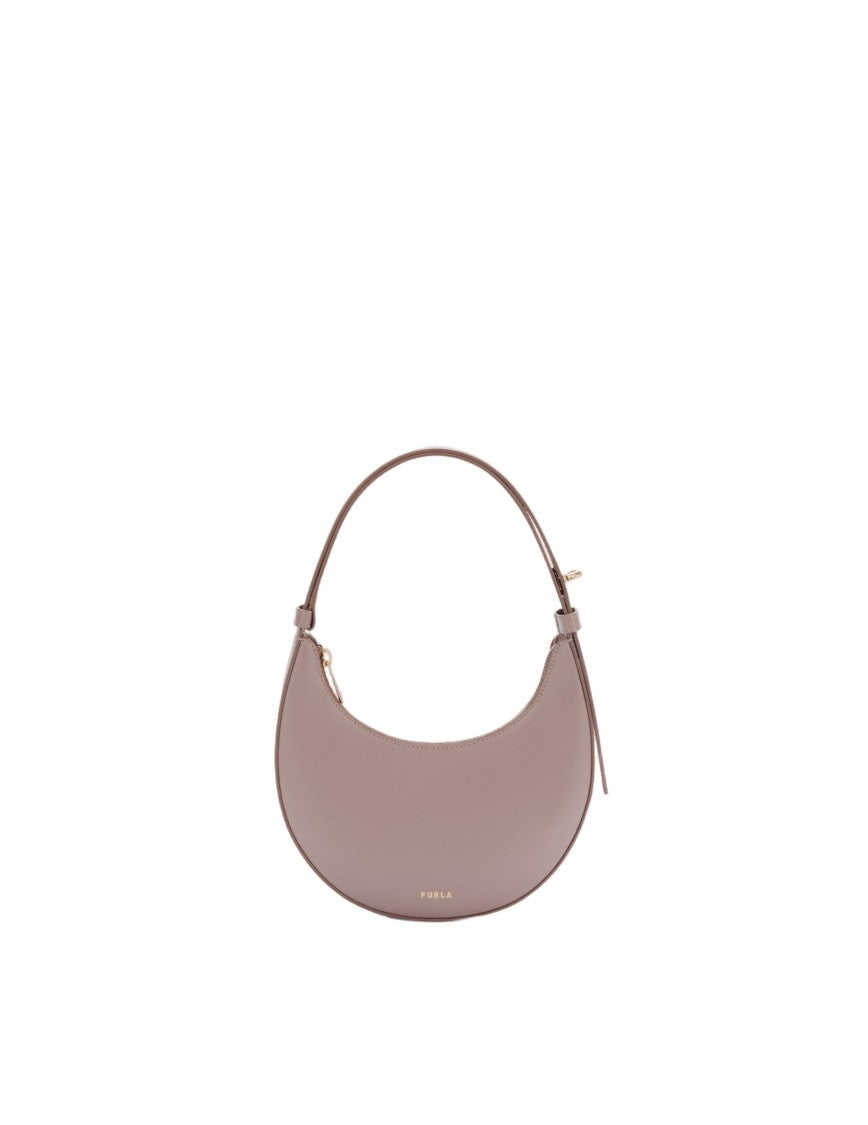 Furla Delizia Mini Leather Hobo Bag, Mauve