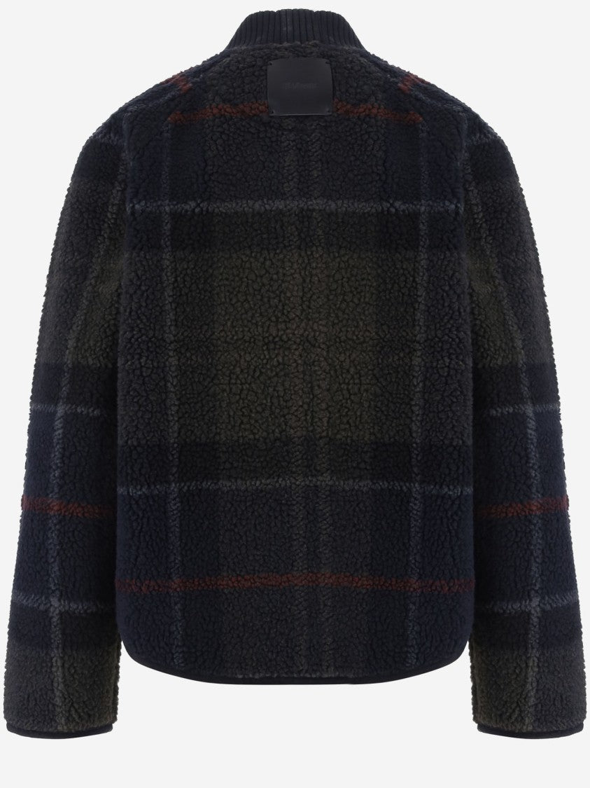 Barbour Nylon Jacket With Distinctive Check Pattern And Boxy Silhouette