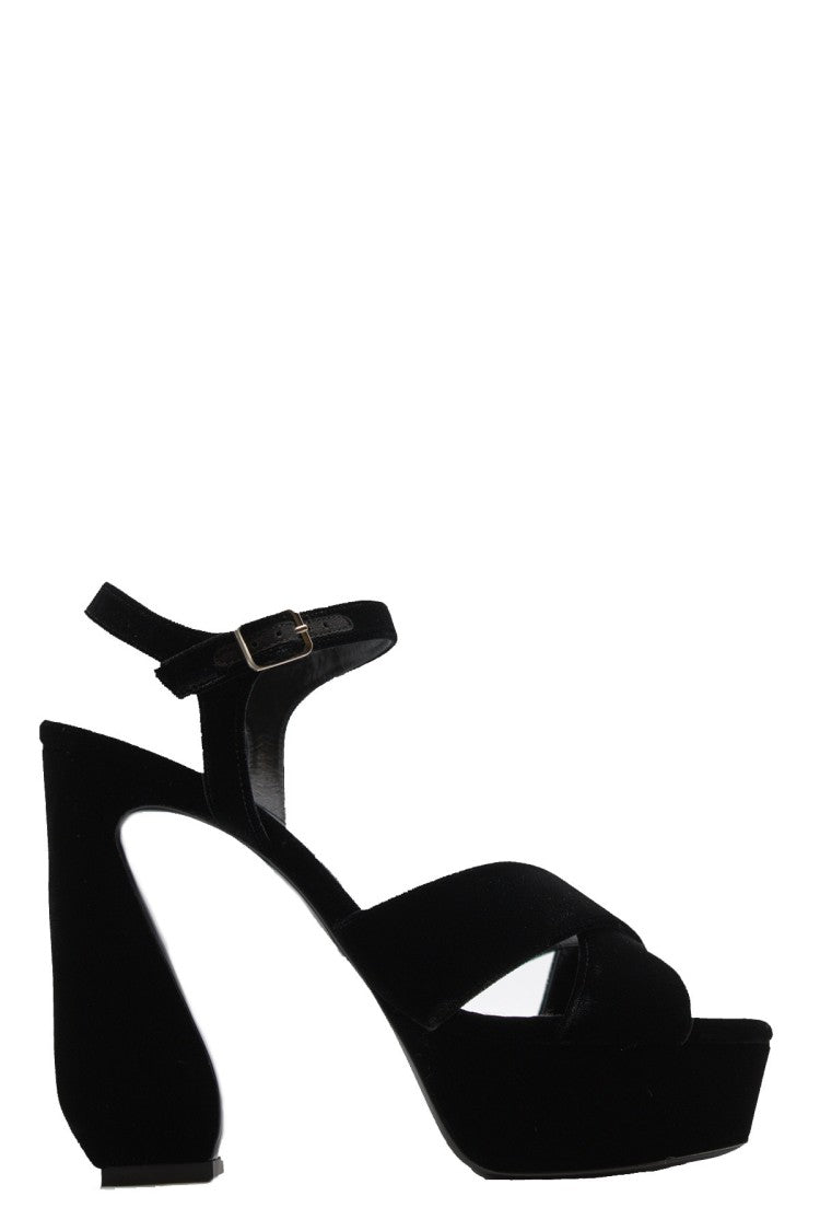 Si Rossi Black Calf Leather Sandals