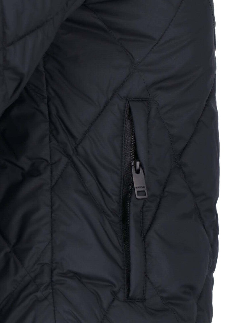 Burberry Black Bramford Quilted Fabric Bomber Jacket