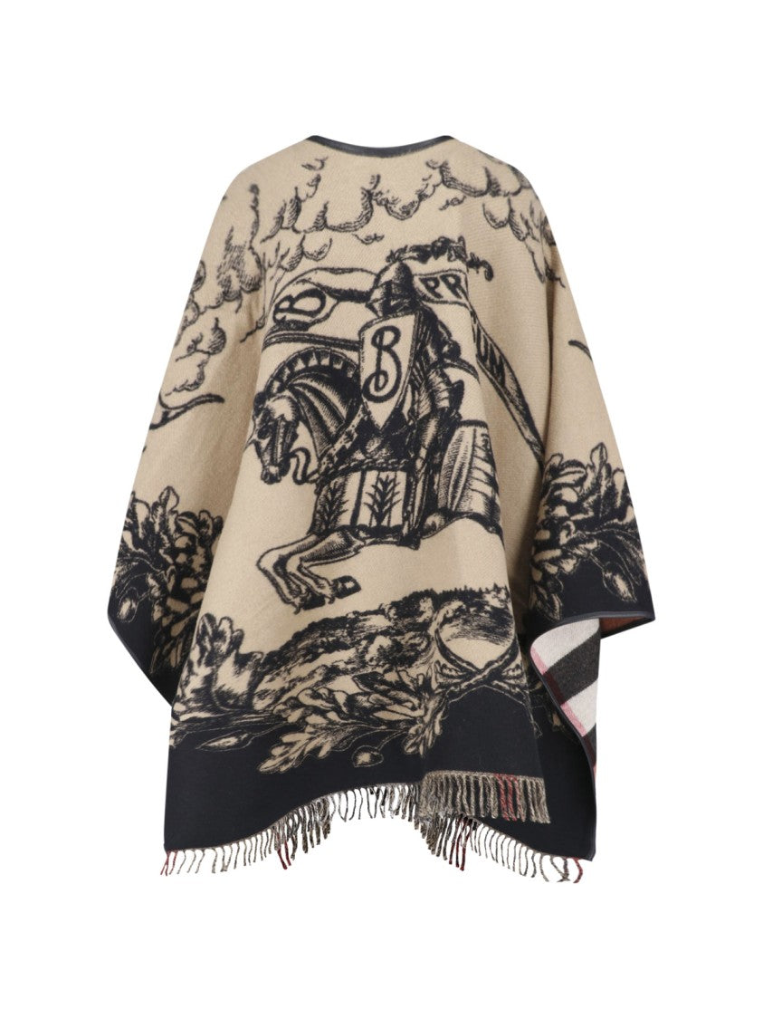 Burberry Beige Gallant Knight Wool Cape