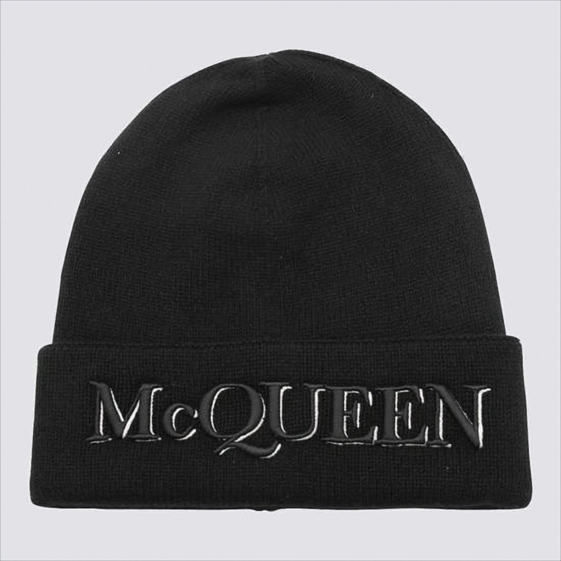 Alexander Mcqueen Knit Beanie With Embroidered Logo Detail
