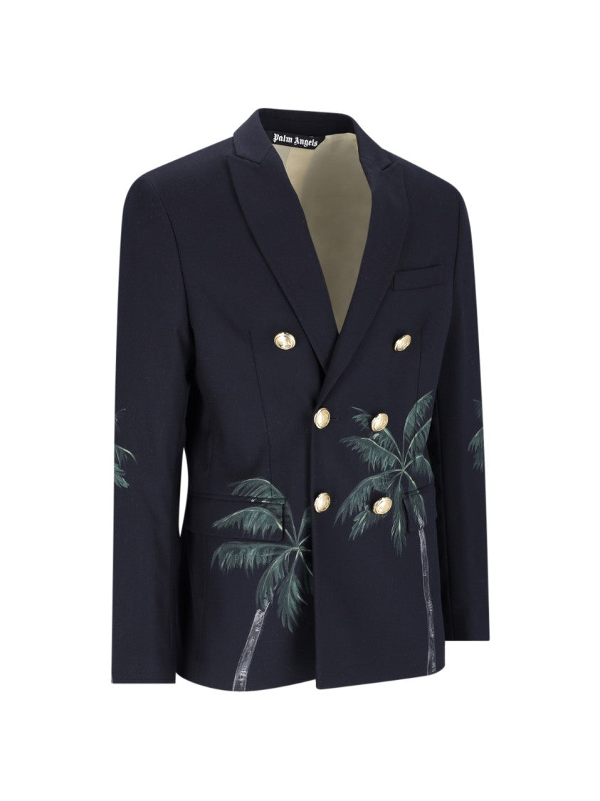 Palm Angels "Double-Breasted Blazer" – Blue