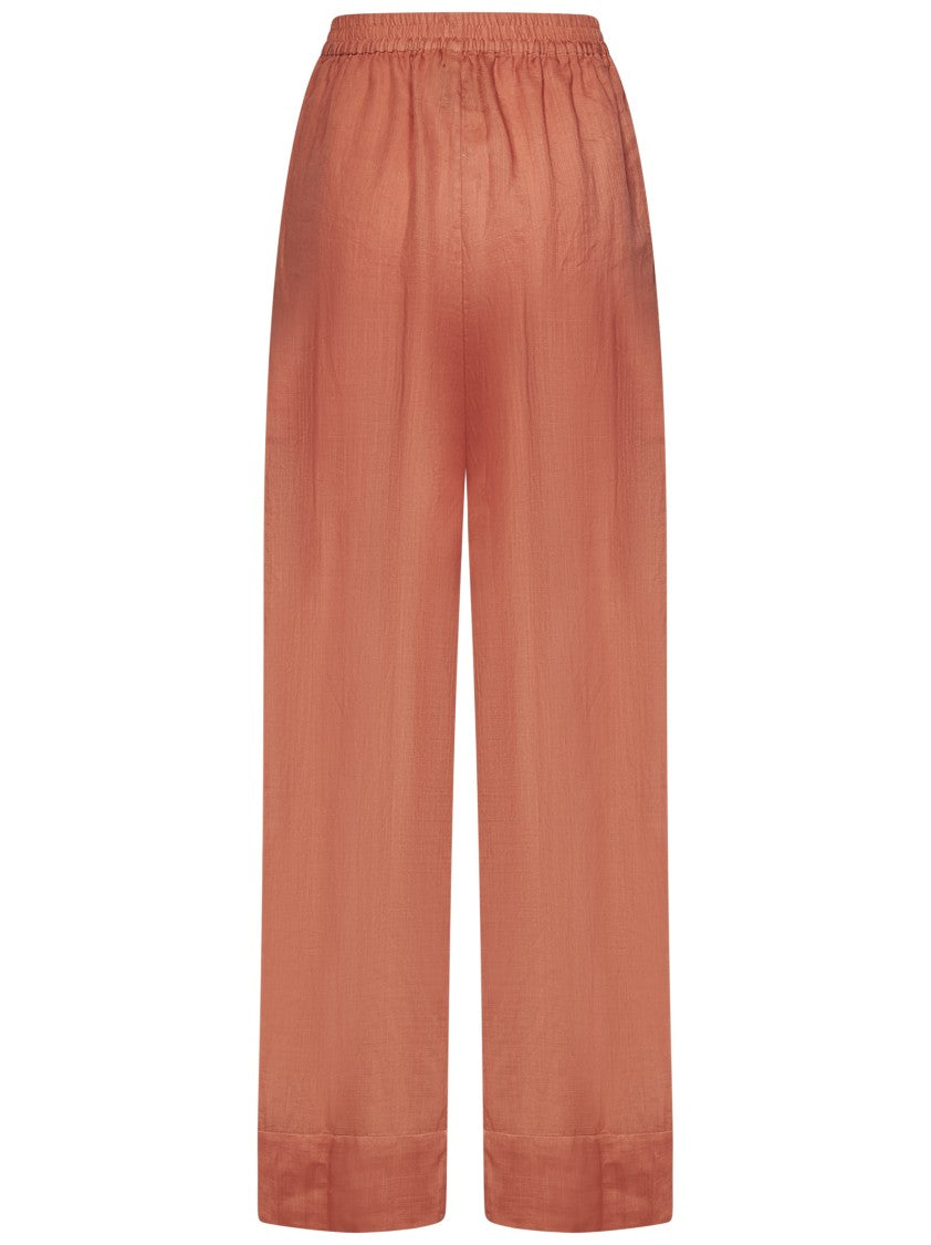 Fisico Cinnamon Palazzos With Semi-Sheer Finish