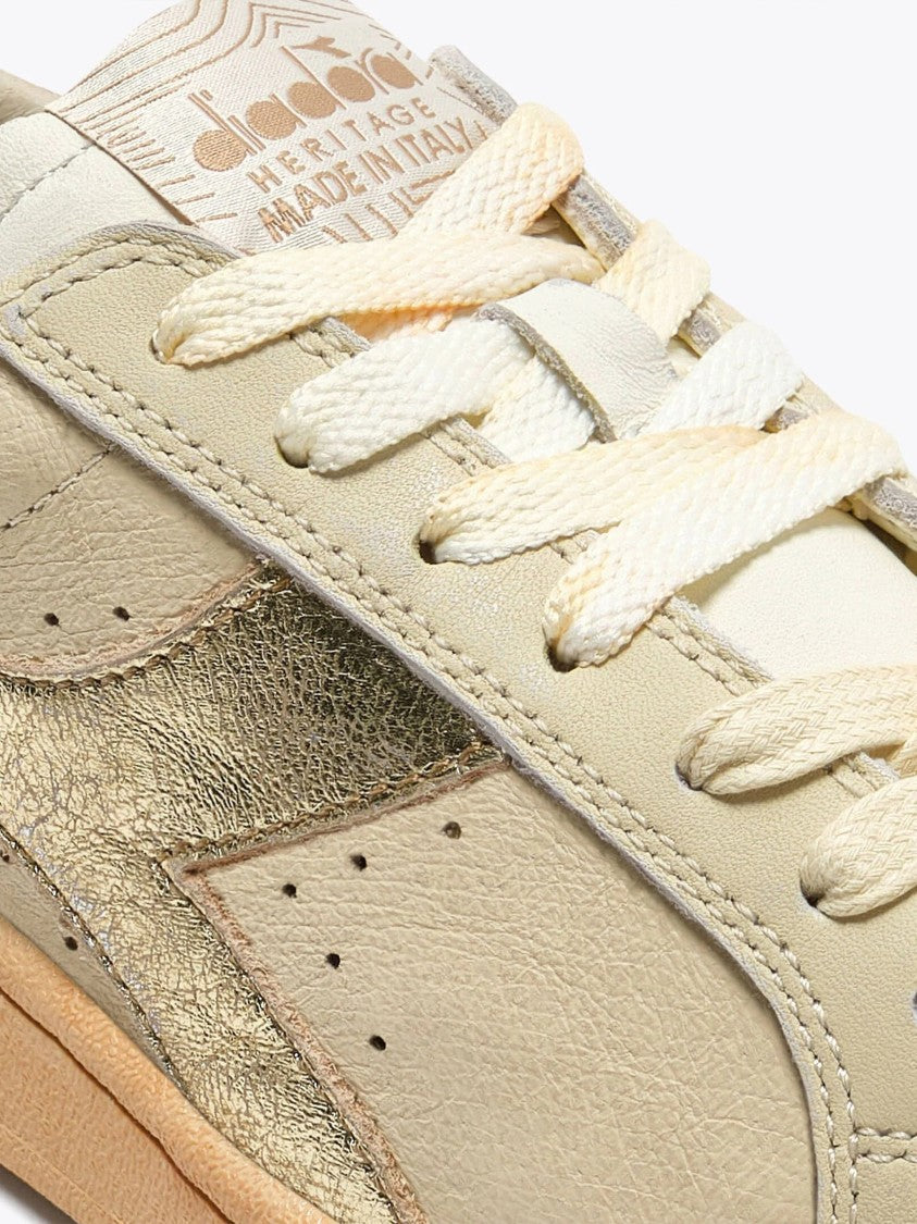 Diadora Prestige Aged Italia Cream Gold Sneakers