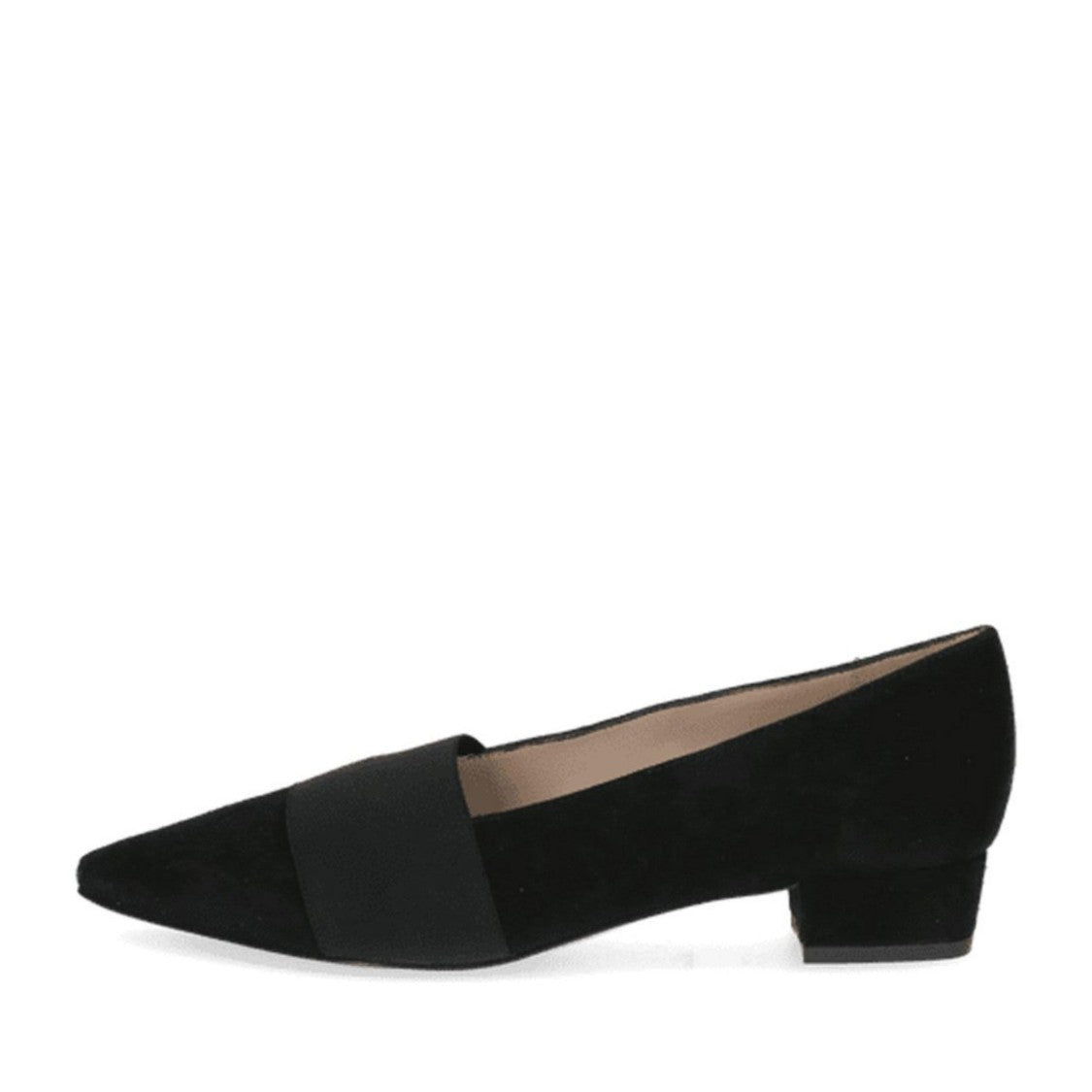 Peter Kaiser Black Pointed Toe Elastic Band Low-Block Heel Dress Pumps