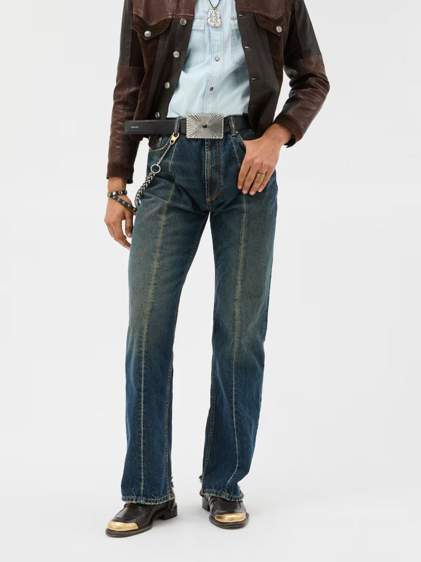 Versace Blue Medusa Accessory Denim Jeans