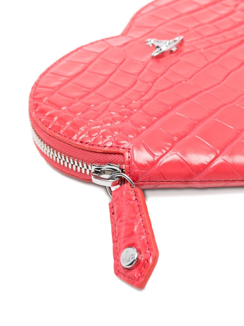 Vivienne Westwood Coral Croc Effect Heart Shaped Bag