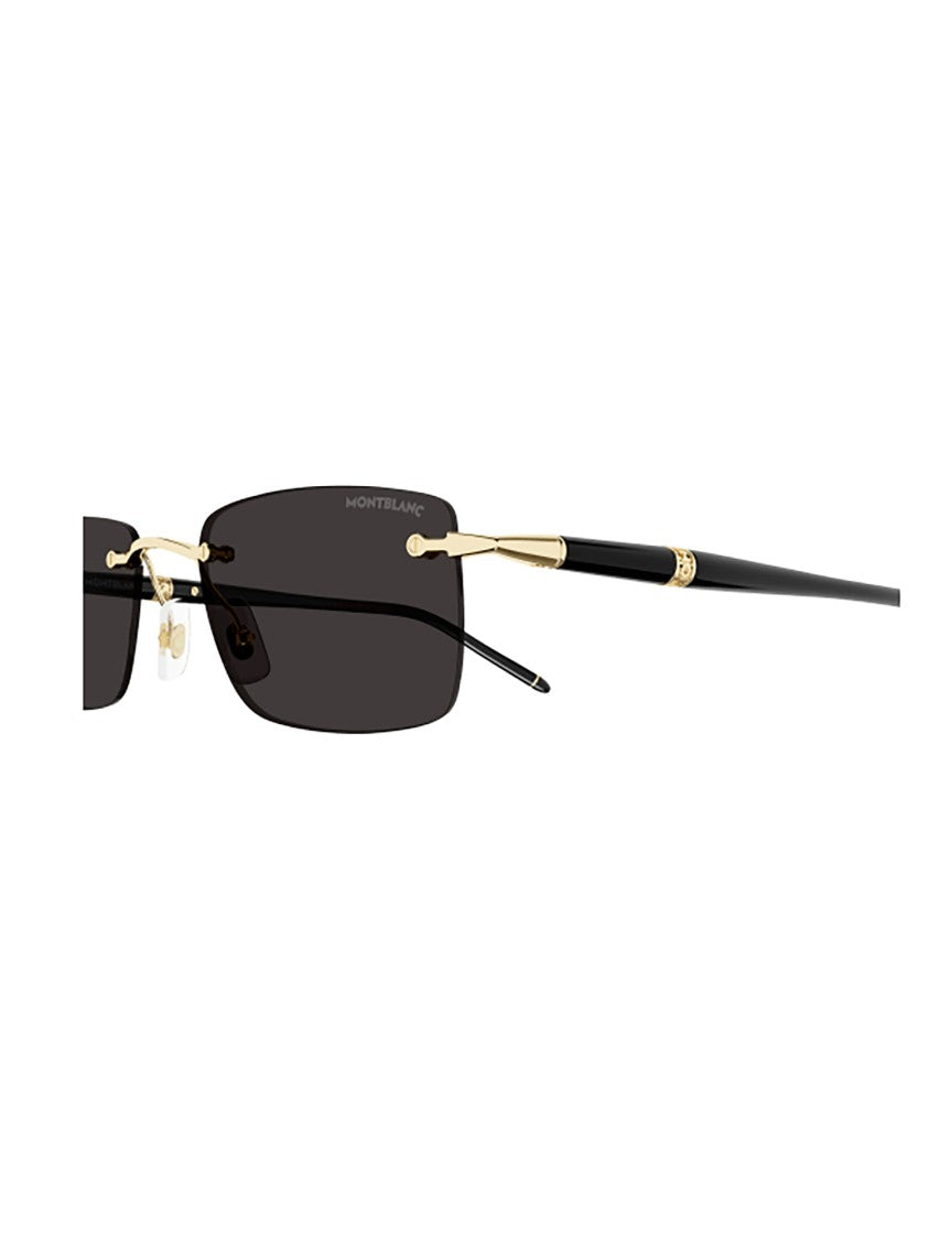 Montblanc Mb0344s Sunglasses With Black Frame And Gold Accents