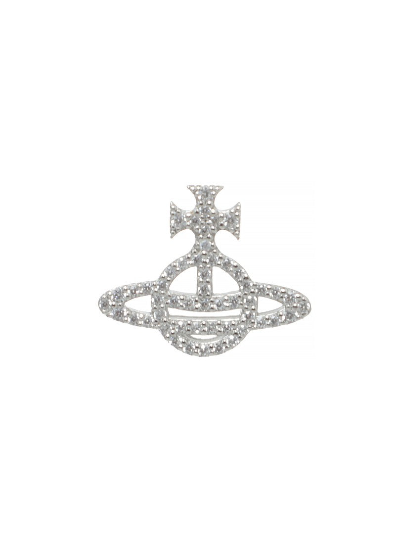 Vivienne Westwood Orb-Shaped Silver Brass Earrings With Strass Detailing