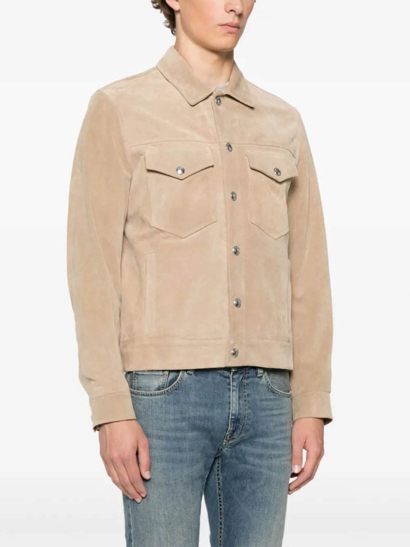 Eleventy Taupe Calf Suede Jacket