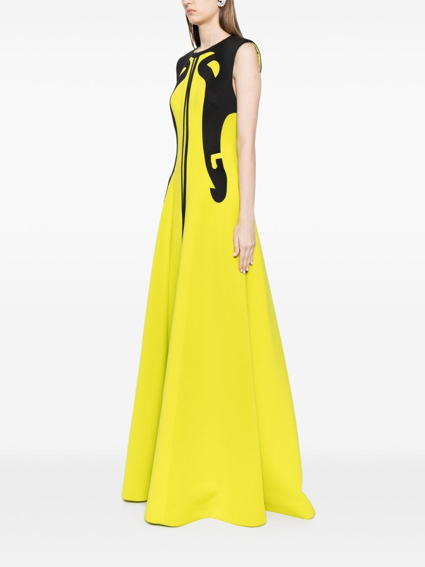 Saiid Kobeisy Neoprene Dress With Abstract Contrast Cuts