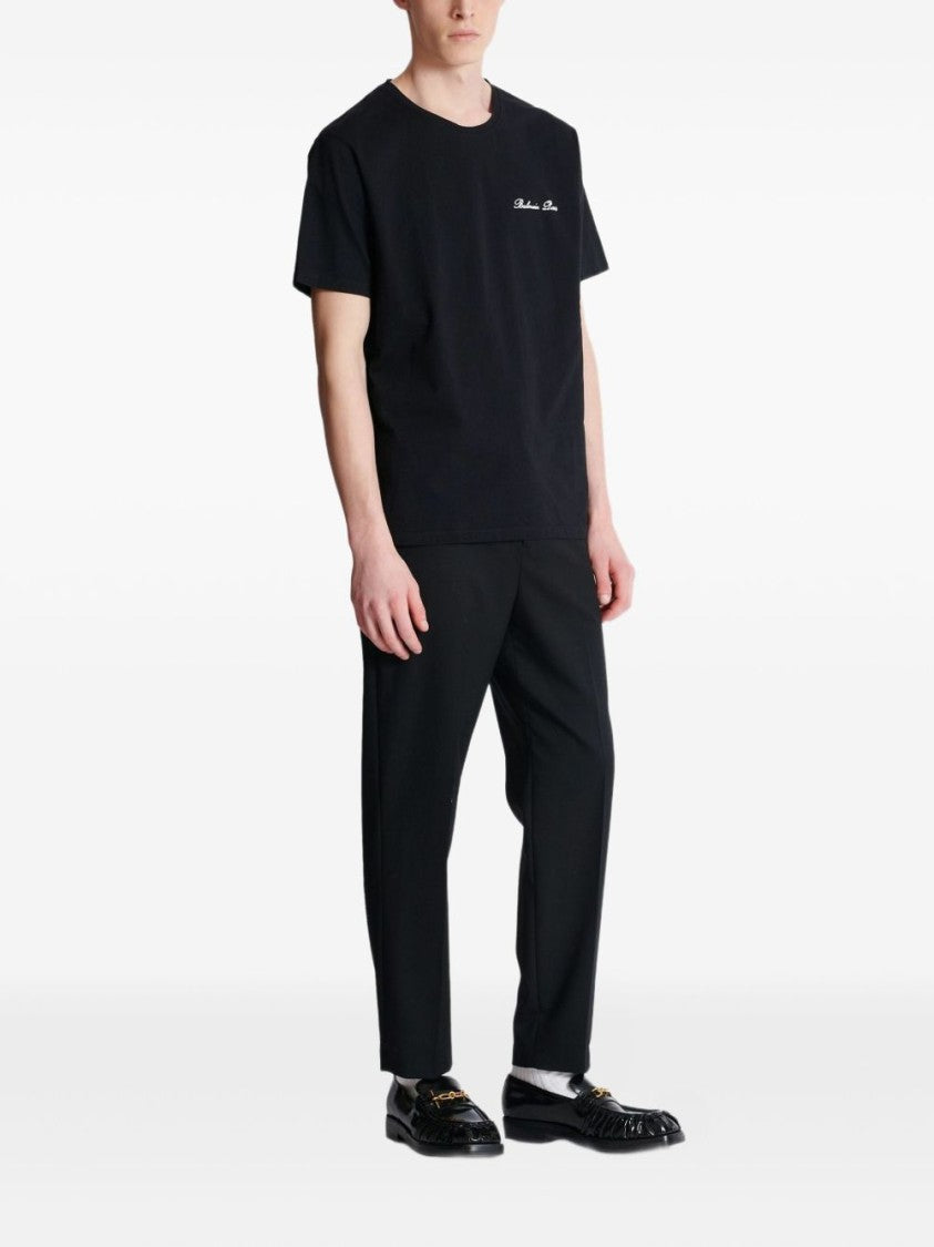 Balmain Relaxed-Fit Black T-Shirt With Script Logo