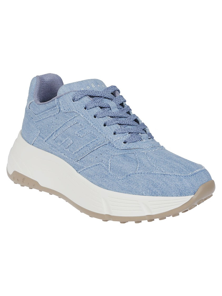 Hogan H669 Textured Cotton Sneakers With Sole