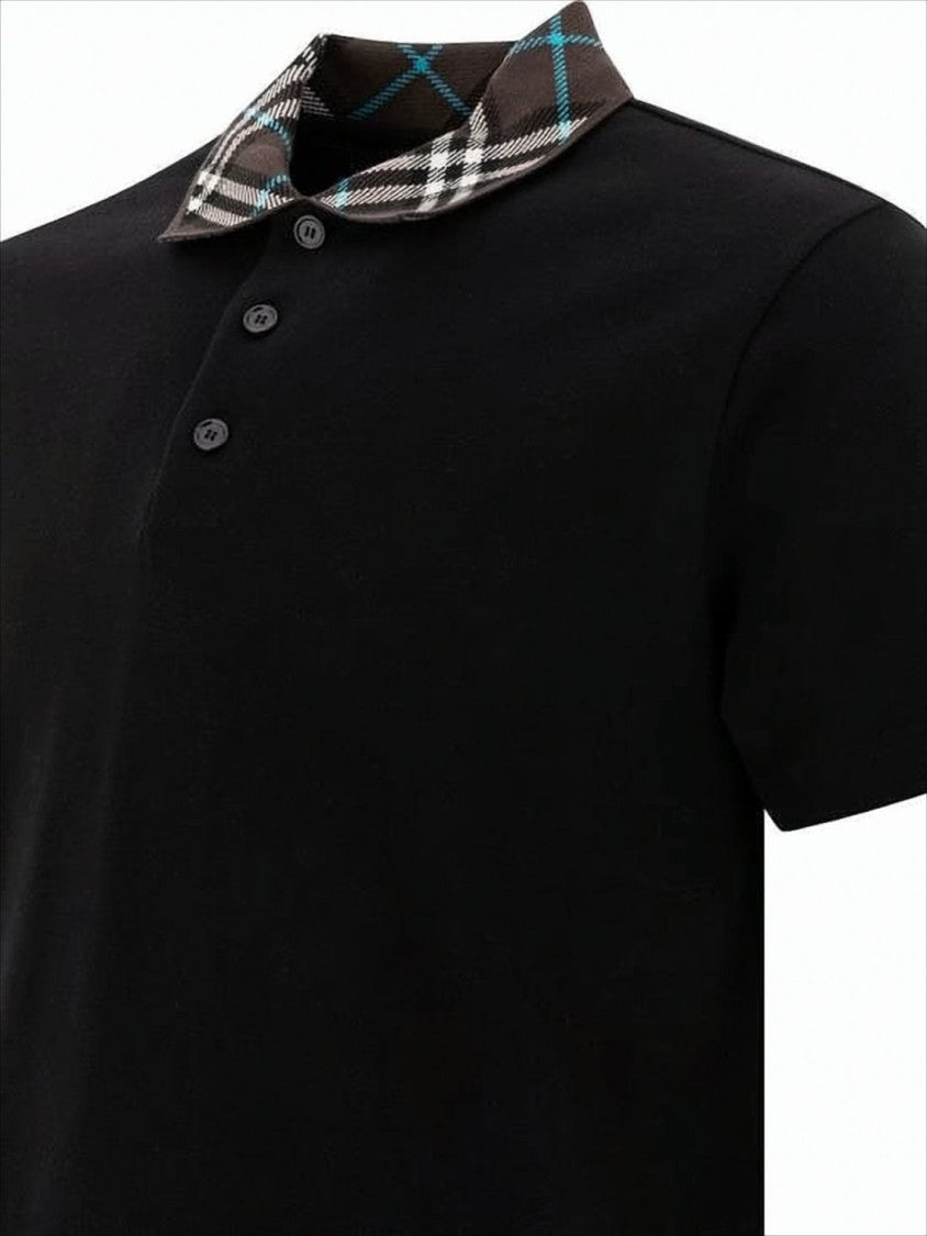 Burberry Polo Shirt With Distinctive Plaid Collar