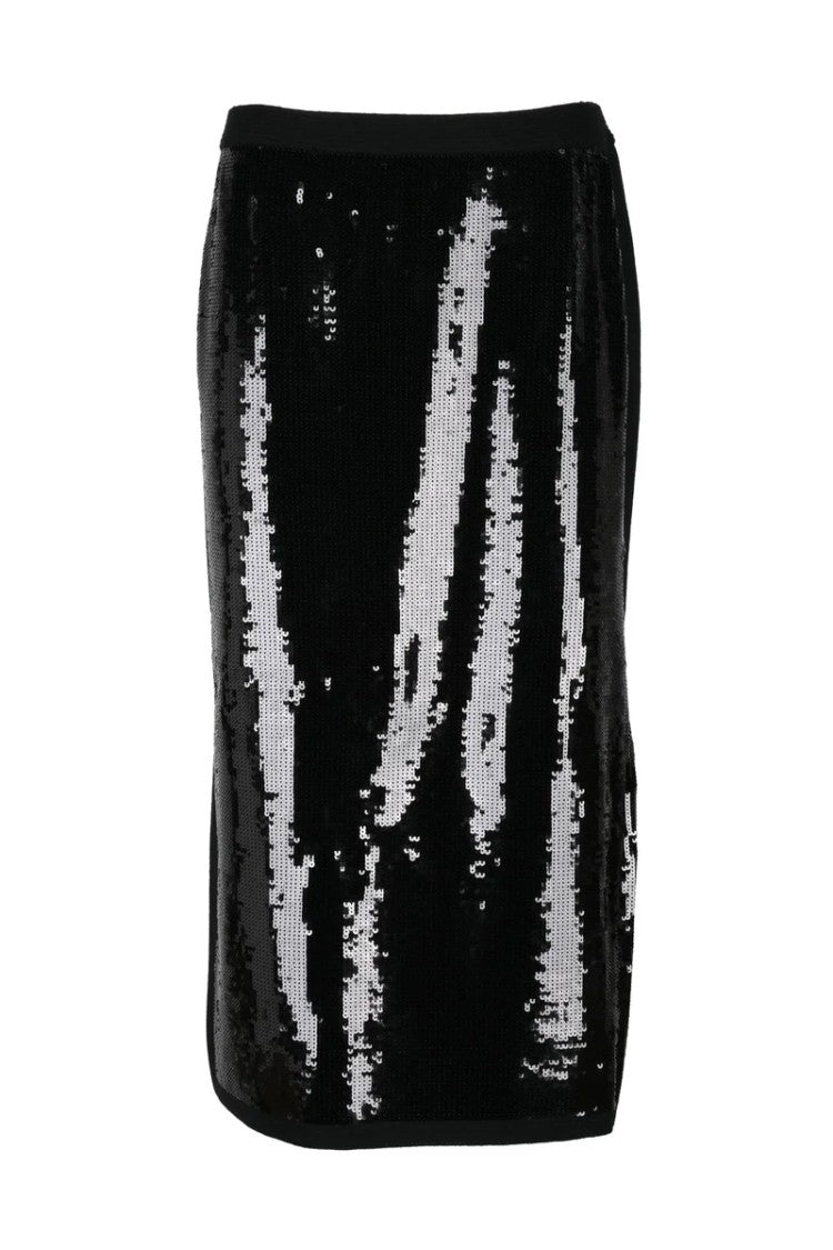 Twin-Set Long Sequin Skirt - Black