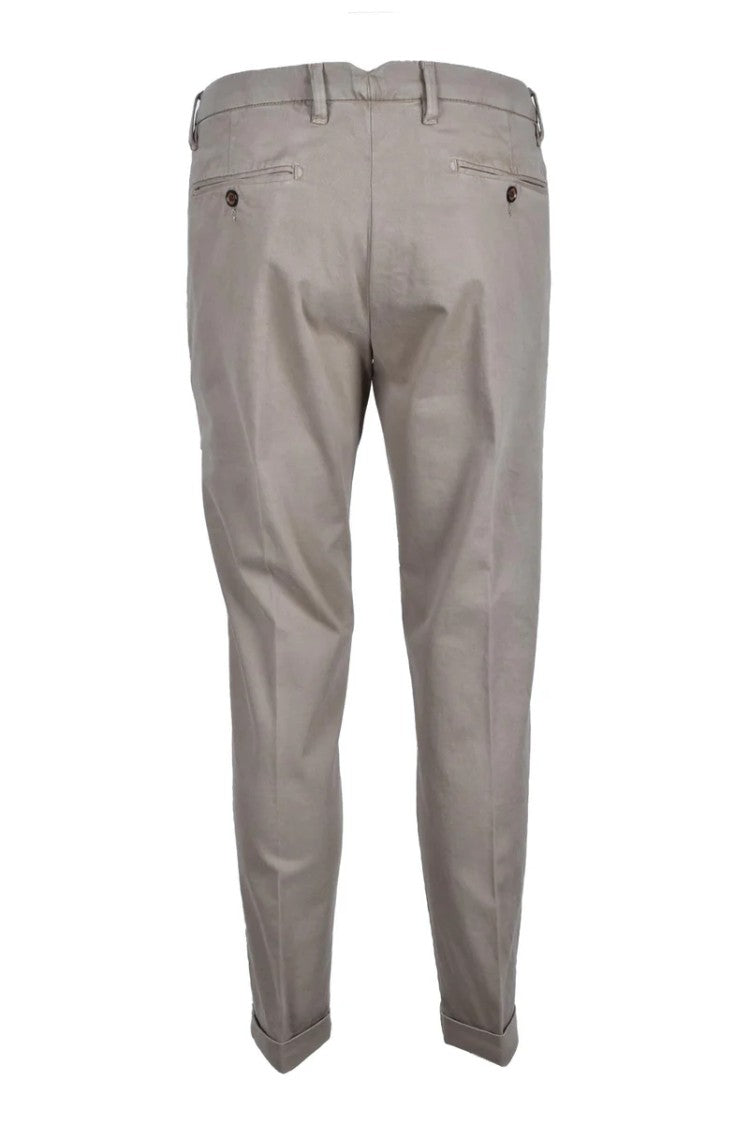 Laboratori Italiani Slim-Fit Beige Trousers With Classic Waistband And Tapered Leg