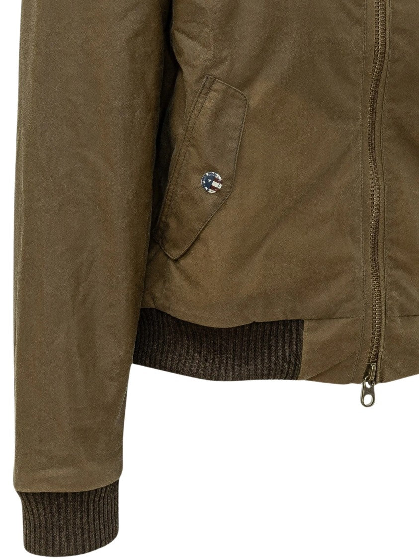 Barbour Cropped Boxy Wax Jacket With High Collar And Utility Pockets