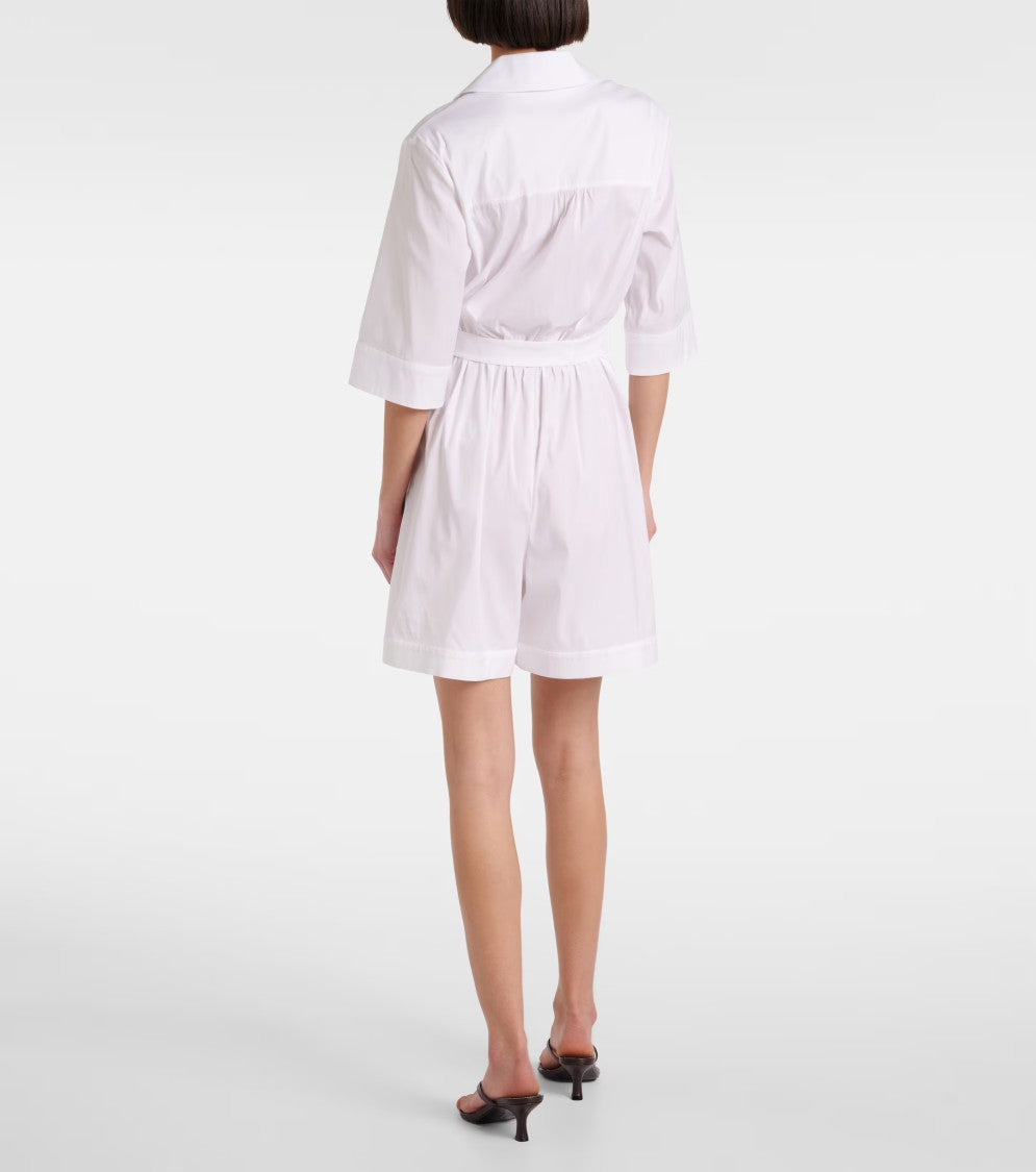 Max Mara White V-Neck Romper With Tailored Fit